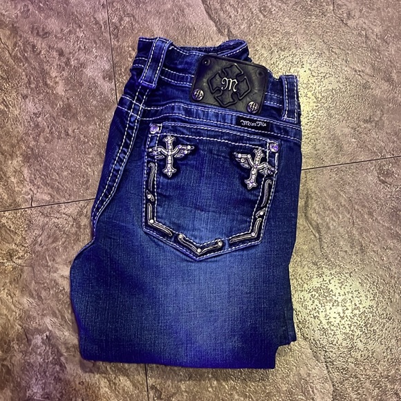 Miss Me blue jeans they are for a teen girl. They are also low waisted! - Picture 1 of 3